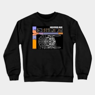 Library Computer Readout Showing Top View of Star Ship Crewneck Sweatshirt